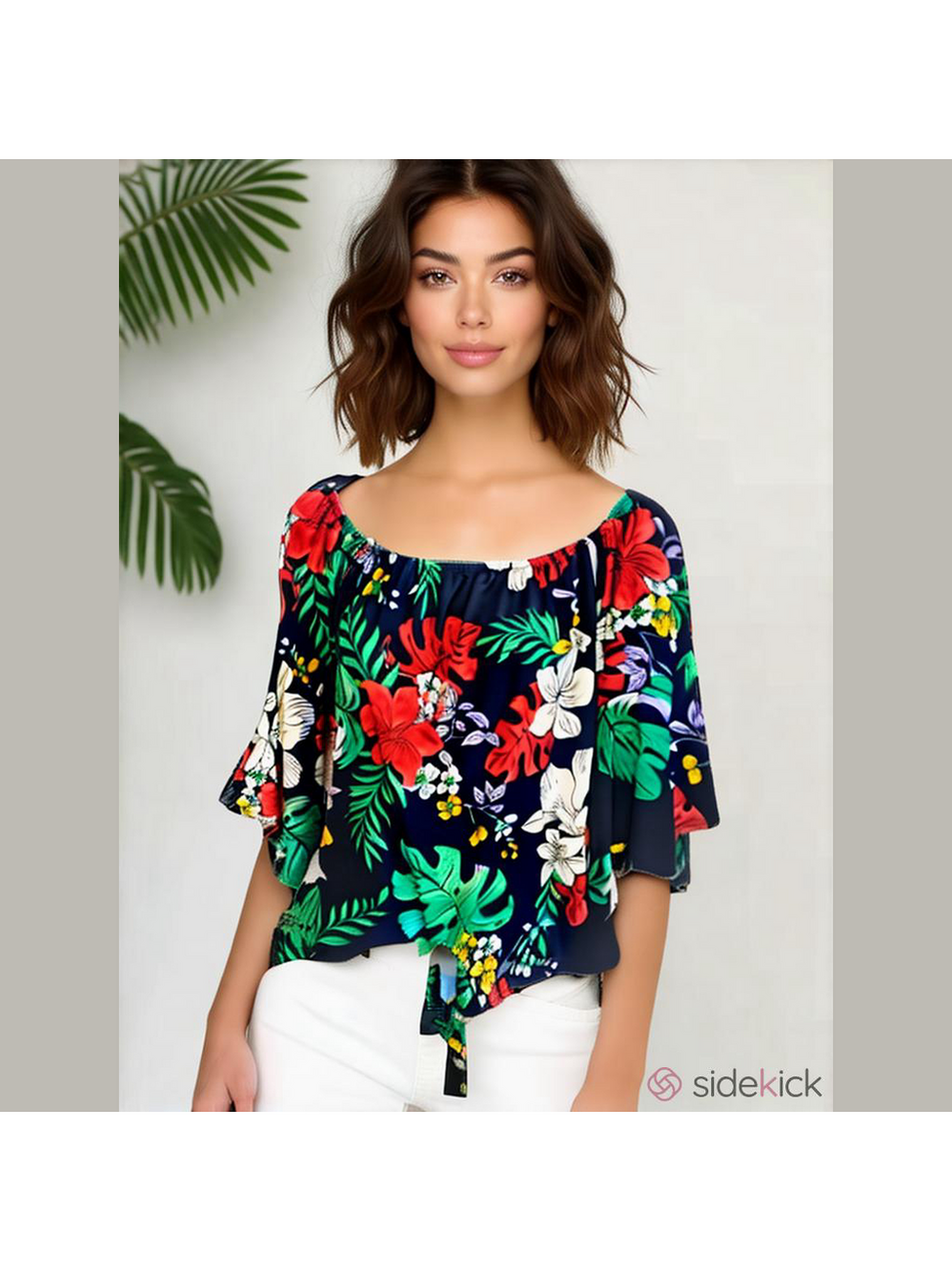 Shop Impressions Tropical Floral Off Shoulder Blouse NWT Small Resort